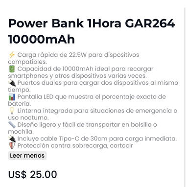 Power Bank Gar 1 hora - Img 127384602