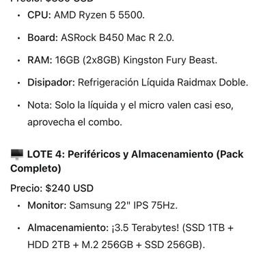 Ganga!! Vendo pc gamer completa o por lotes - Img 118658895