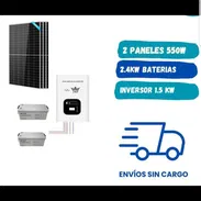 KIT SOLAR DE 1.5 KW  -2 baterías. -Inversor de 1.5 KW -2 paneles solares de 550W factura y mensajería incluida - Img 55725583