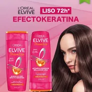 SHAMPOO 370ML + ACONDICIONADOR 370ML ELVIVE LOREAL DREAM LISO EFECTO KERATINA - Img 52637832