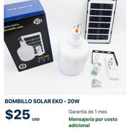 💡 Bombillo solar EKO de 20 W con panel y control remoto ☀️ - Img 58264441