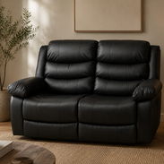 Asiento doble reclinable en polipiel negra - Img 56188759
