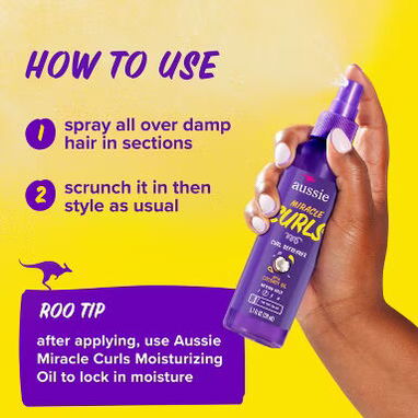 Definidor de Rizos - Aussie Miracle Curls – Spray Refrescante y Definidor de Rizos con Aceite de Coco - 3/5