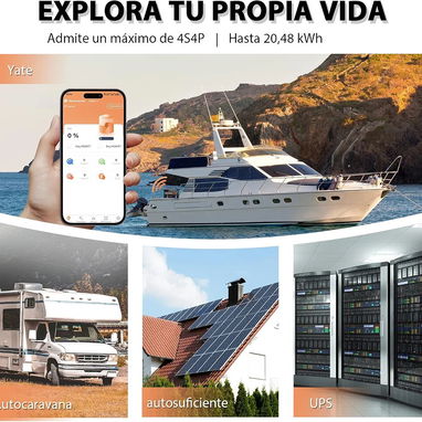 Batería HumsiENK LiFePO4 12V 100Ah Group 24 1280Wh Bluetooth - 9/9
