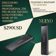 Disco Duro Sandisk Professional 2TB Pro-Blade SSD MAG Ultra Portable NVME Up to 3000MBS - Img 55823184