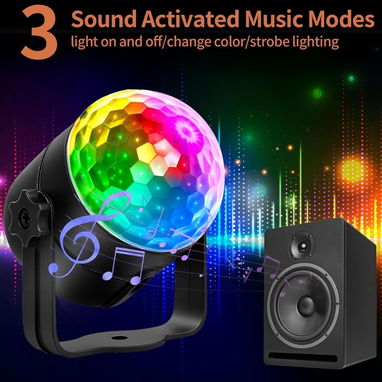 COIDEA Luz Estrobosc贸pica LED de Fiesta 3W. Luz de discoteca con 7 colores y activaci贸n por sonido y control remoto 馃寪 - Img 127569539