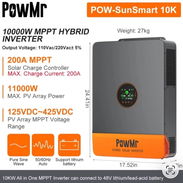 Inversor de alta PowMr modelo POW-SunSmar 10k 10kw 110v/220v nuevo en caja 5-339-2858 - Img 56041172