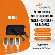 TABLA DE COCINA + CUCHILLO + RALLADORES - Img 57320923