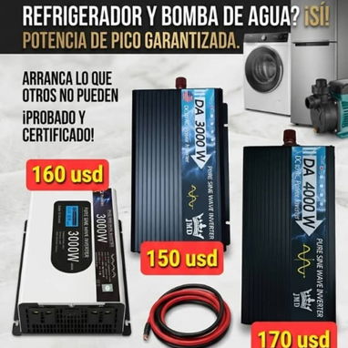 Inversor Q7 12v 120v 3000w onda pura nuevo precio 150usd.... inversor JMD americano 12v 5000w onda pura nuevo en caja pr - Img 122892983
