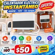 CALENTADOR ELECTRICO INSTANTÁNEO 4000W-110V/60W SIN TANQUE Y CON CONTROL REMOTO - Img 56224330