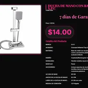 SPC set completo cromo para ducha mano con soportes, Ducha cromada SPC 60cm base y mano 25cm acabado espejo . - Img 57450978