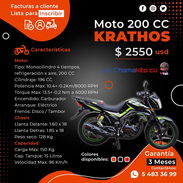 🛵 MUY DEPORTIVA 🛵 MOTO KRATHOS 200CC. ENTREGAMOS CON FACTURAS Y GARANTÍA. 100% ACTA PARQ INSCRIBIR. 54833699 - Img 54140845