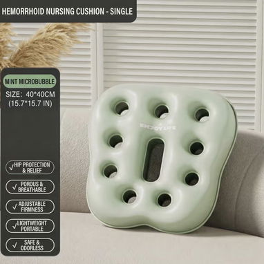 🛍️ COJÍN INFLABLE +BOMBA, COJÍN PARA ESCARAS, HEMORROIDES O COXIS 🚨COJÍN MULTIUSO - 7/9