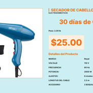Secador de Cabello Royal 2000W 2.5m Cable 6 Modos, Secador de Pelo Royal 110V 60Hz 2000W Potente VPT#-0488 - Img 55672265