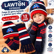 SET DE BUFANDA,GUANTES Y GORRO PARA NIÑO DE 3-7AÑOS Precio 12 USD - Img 58461038