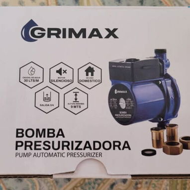 Presurizador Grimax ⚙️ Enrollado de cobre 💦 Caudal: 35 L /min ⚡ Potencia motor: 145W 🔸 Entrada y salida: 3/4" - Img 121428496