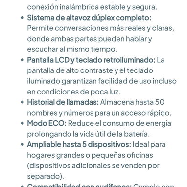 Teléfono inalámbrico AT&T EL51203 plateado - 1 auricular con su base 🌐 - Img 127592171
