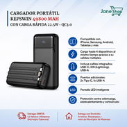 CARGADOR PORTÁTIL KEPSWIN 49800 MAH CON CARGA RÁPIDA 22.5W - QC3.0  / 65 - Img 56053953