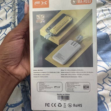 Power Bank de 20000 mAh con doble entrada v8/TC salida USB y pantalla de visualización digital - 3/3