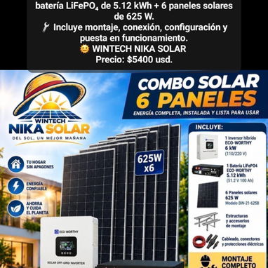 Kit solar: Inversor + batería + paneles solares, varios modelos (oferta también sin paneles) - 2/3