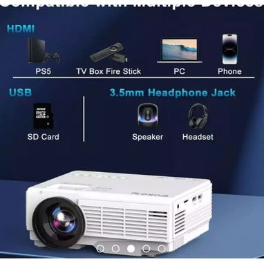 Mini Proyector GKLPO con Pantalla 80"-Nuevo - Img 115484874