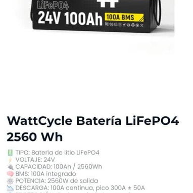 WattCycle Batería LiFePO4 2560 Wh P0504-AV004 - 2/2