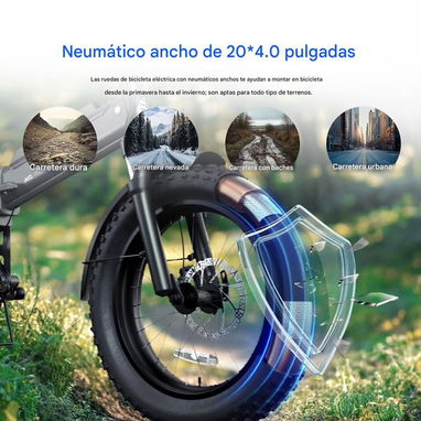 Bicicleta Eléctrica F00C Plegable Fat Tire - 6/9