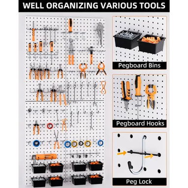 Kit de Paneles Pegboard con Ganchos y Contenedores - 5/7