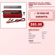 INVERSOR DC-AC 12V a 120V - POTENCIA NOMINAL 500W - POTENCIA PICO 1000W Q7-LUMINA . - Img 57881793