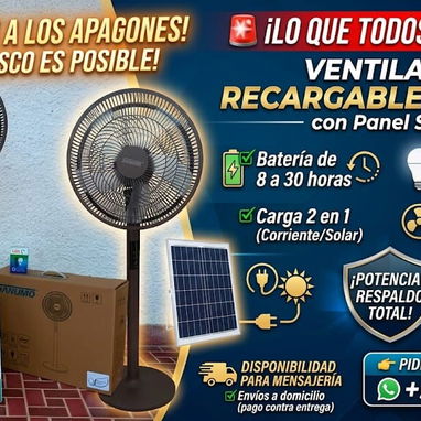 🌟 VENTILADOR RECARGABLE SANUMO con Panel Solar 🌟 - Img 125735203