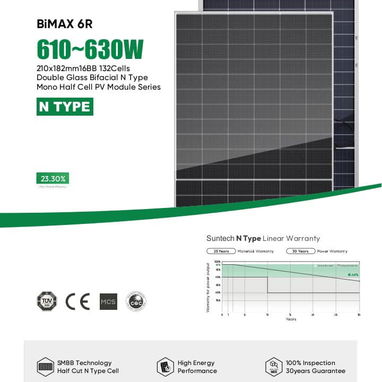 🚨Panel solar Bifacial, 630W, DOBLE VIDRIO, N-TYPE,📞👉🏻58684483 - Img 122604275
