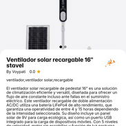 VENTILADOR RECARGABLE CON PANEL SOLAR - Img 55783360