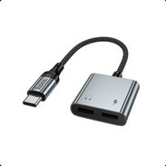 Convertidor de audio digital Type-C a doble Type-C gris metalizado - Hoco UPA34A 🌐 $2.47 - Img 57396008