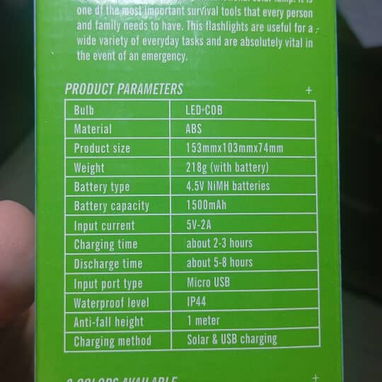 Lampara Solar Recargable 1500mah 6 a 8 Horas NEW con garantia - Img 114992884