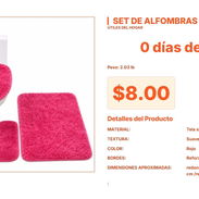Juego de 3 Alfombras Rojas de Tela: Bordes con Costura de Seguridad VPT#-0406 - Img 55667907