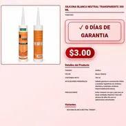 SILICONA BLANCA NEUTRAL TRANSPARENTE 300 ML . - Img 57882354