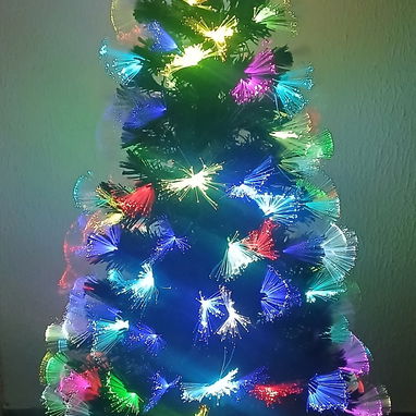 Árbol de navidad con luces y fibra óptica - 2/3