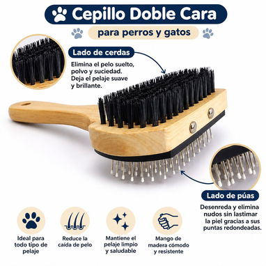 Cepillo Doble Cara para Mascotas - 3/3