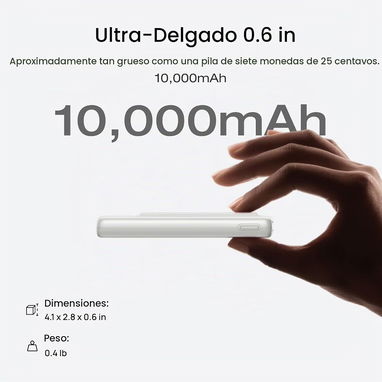 Cargador portátil Ecoflow Rapid 10000mAh Mgsafe 7.5w/USB C 30w Color negro - 7/8