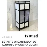 Estante organizador sé aluminio para cocina negro y blanco - Img 55129799