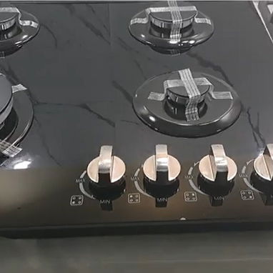 Cocina Empotrada de Gas 4 Quemadores con magneto, Milexus negro superficie cristal templado precio $240 USD transporte - Img 125615225