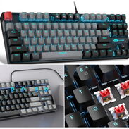 MageGee Teclado mecánico 75% para juegos con interruptor rojo, teclado retroiluminado LED azul, 87 teclas compacto TKL - Img 45250635