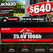 Batería de Litio Buknuwo LiFePO4 24V/25.6V 100Ah con Bluetooth Integrado, BMS de 100A, Celdas de Grado A, 2560Wh - Img 57239828