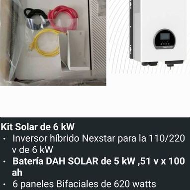 *Kit Solar de 6 kW* - Inversor híbrido Nexstar 2 110/220 v de 6 kW - *Batería DAH SOLAR de 5 kW ,51 v x 100 ah* 5200 us - Img 125299847
