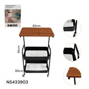 Carrito organizador multifuncional con mesa y rueditas - Img 55830333