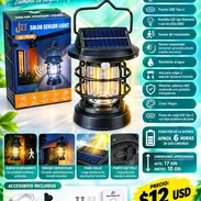 LÁMPARA SOLAR ESTILO FAROL CON SENSOR DE MOVIMIENTO NUEVA EN SU CAJA CON 6 HORAS DE DURACIÓN DE USO CONTÍNUO. FACTURA - Img 57486037