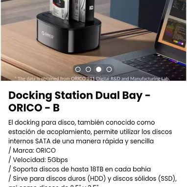 Docking Station Dual Bay - ORICO - B. Estación de acoplamiento, permite utilizar los discos internos SATA. Nuevo - Img 108505695