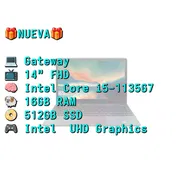 LAPTOP 🎁NUEVA🎁📦CAJA, Gateway (GWTN141-10GR), 14" FHD IPS, Intel Core i5-1135G7, 16GB RAM, 512GB SSD - Img 55959729