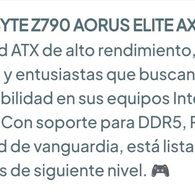 Motherboard GIGABYTE Z790 AORUS ELITE AX – LGA1700, ATX, DDR5, PCIe 5.0, Quad M.2, WiFi 6E, LAN 2.5G 🌐 268.63 USD - 6/8