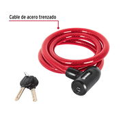 Candado de cable con llave, 15mm X 1.20 m, HERMEX - Img 50836874
